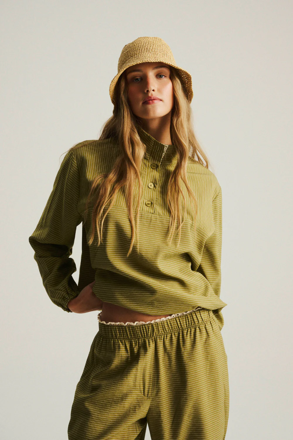 Bluza Aventura Lace Olive Stripes