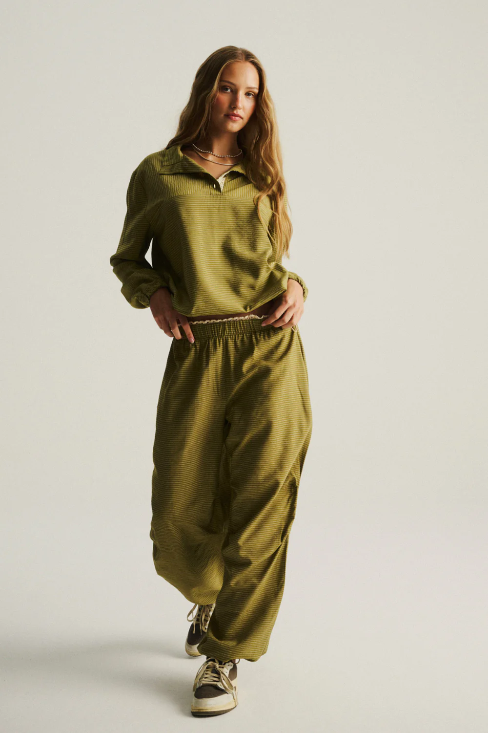 Bluza Aventura Lace Olive Stripes - Image 3