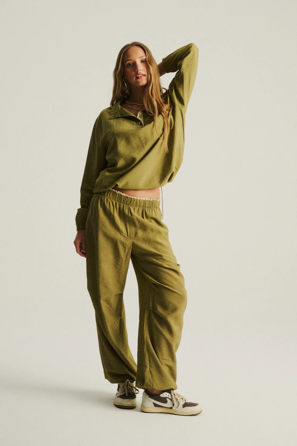 Bluza Aventura Lace Olive Stripes - Image 4