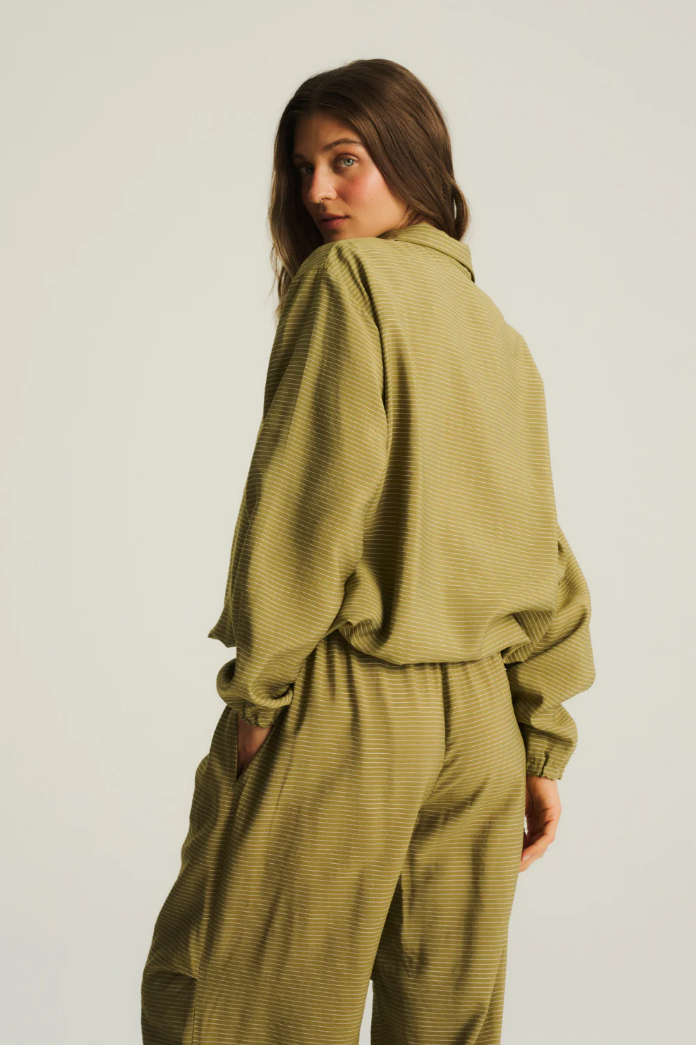 Bluza Aventura Lace Olive Stripes - Image 6