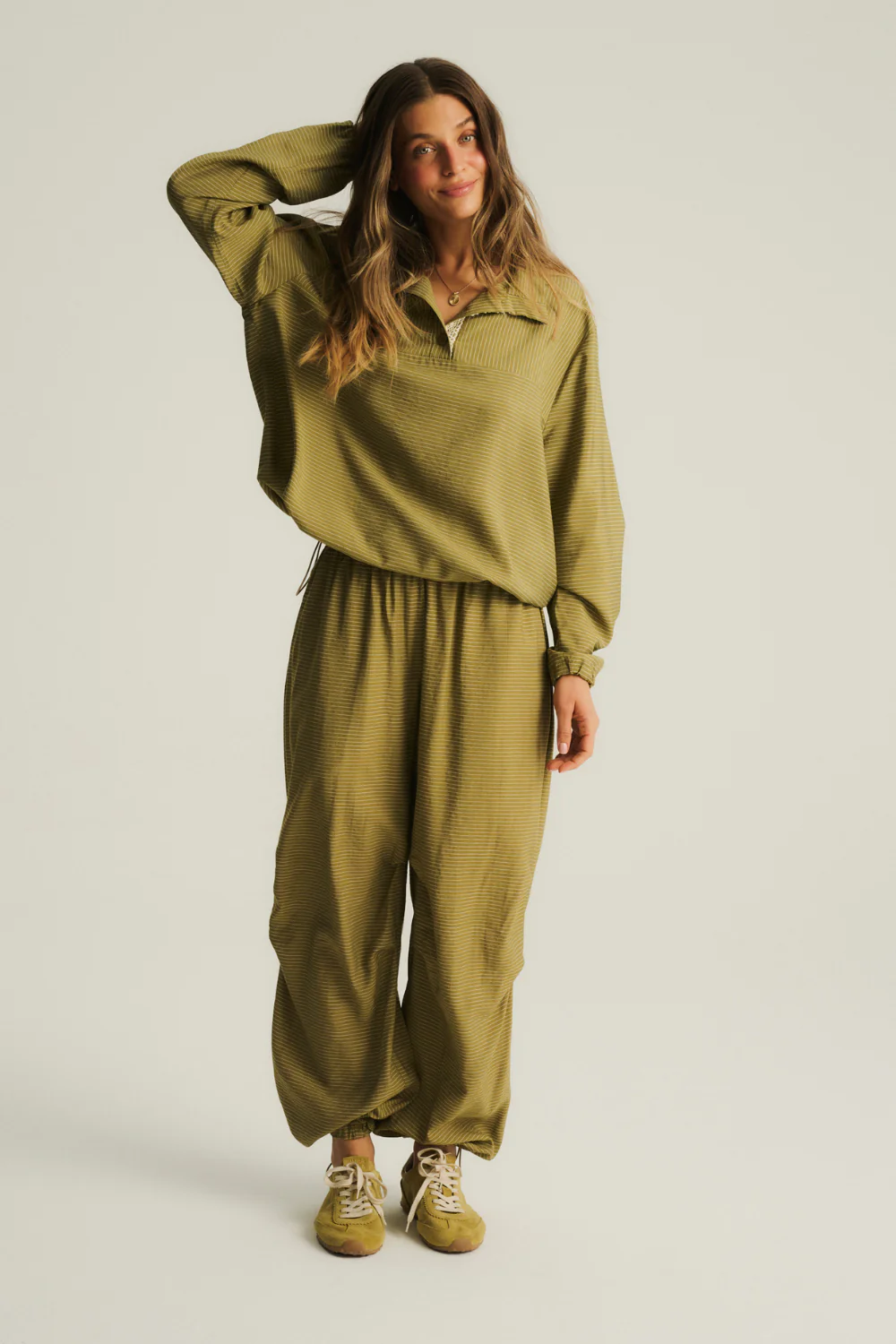 Bluza Aventura Lace Olive Stripes - Image 7