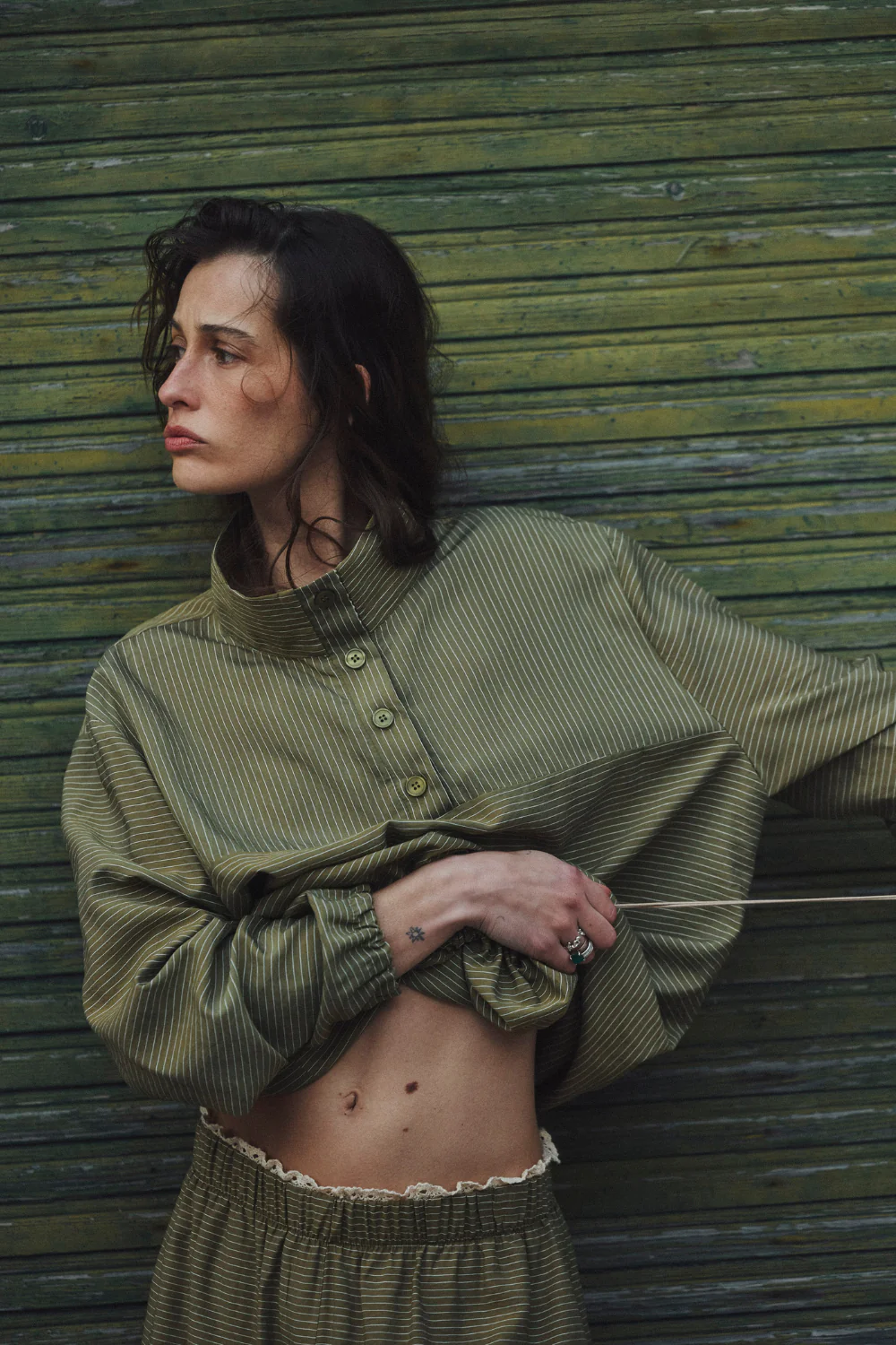 Bluza Aventura Lace Olive Stripes - Image 9