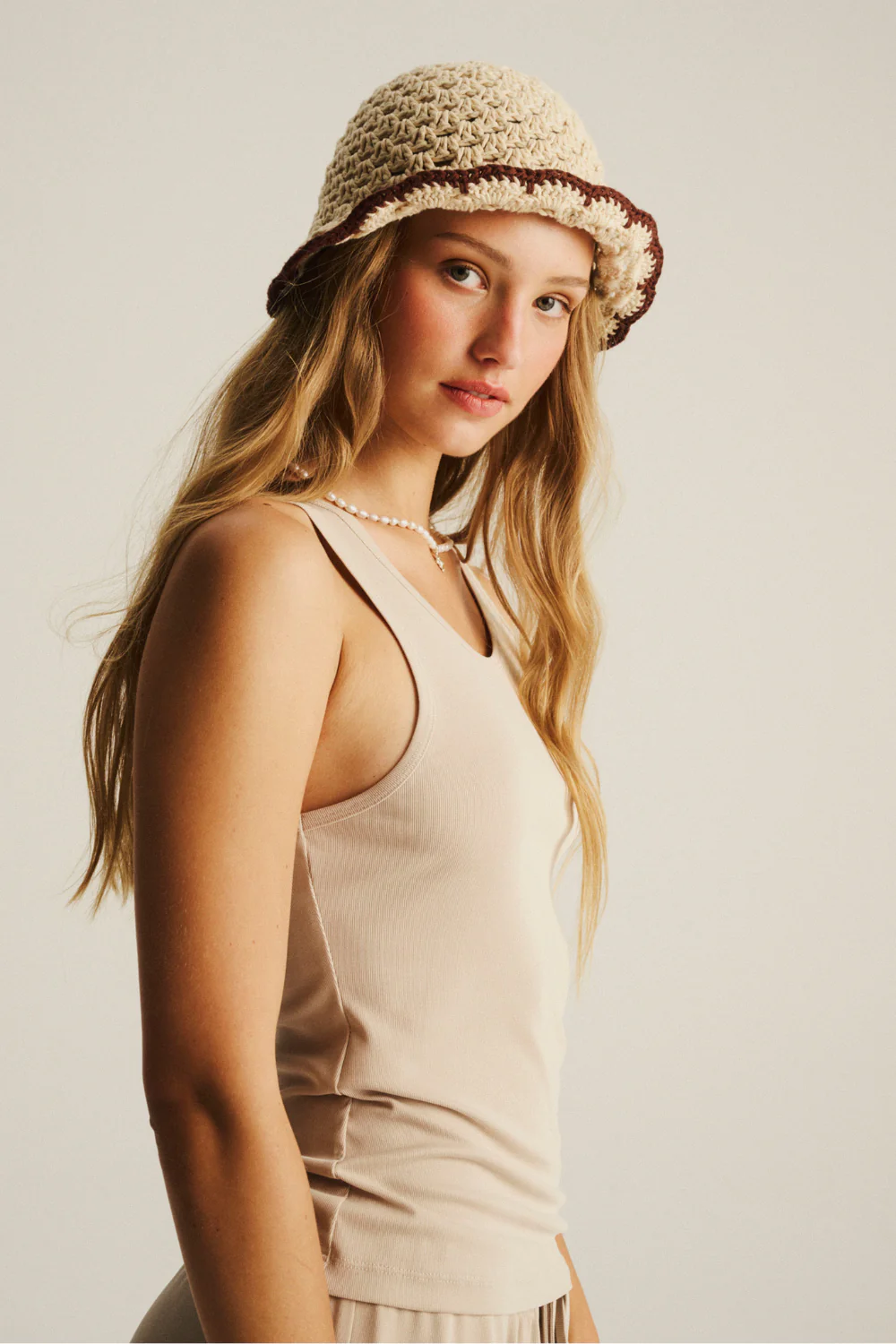 Kapelusz Bucket Lagoon Beige/Chocolate - Image 10