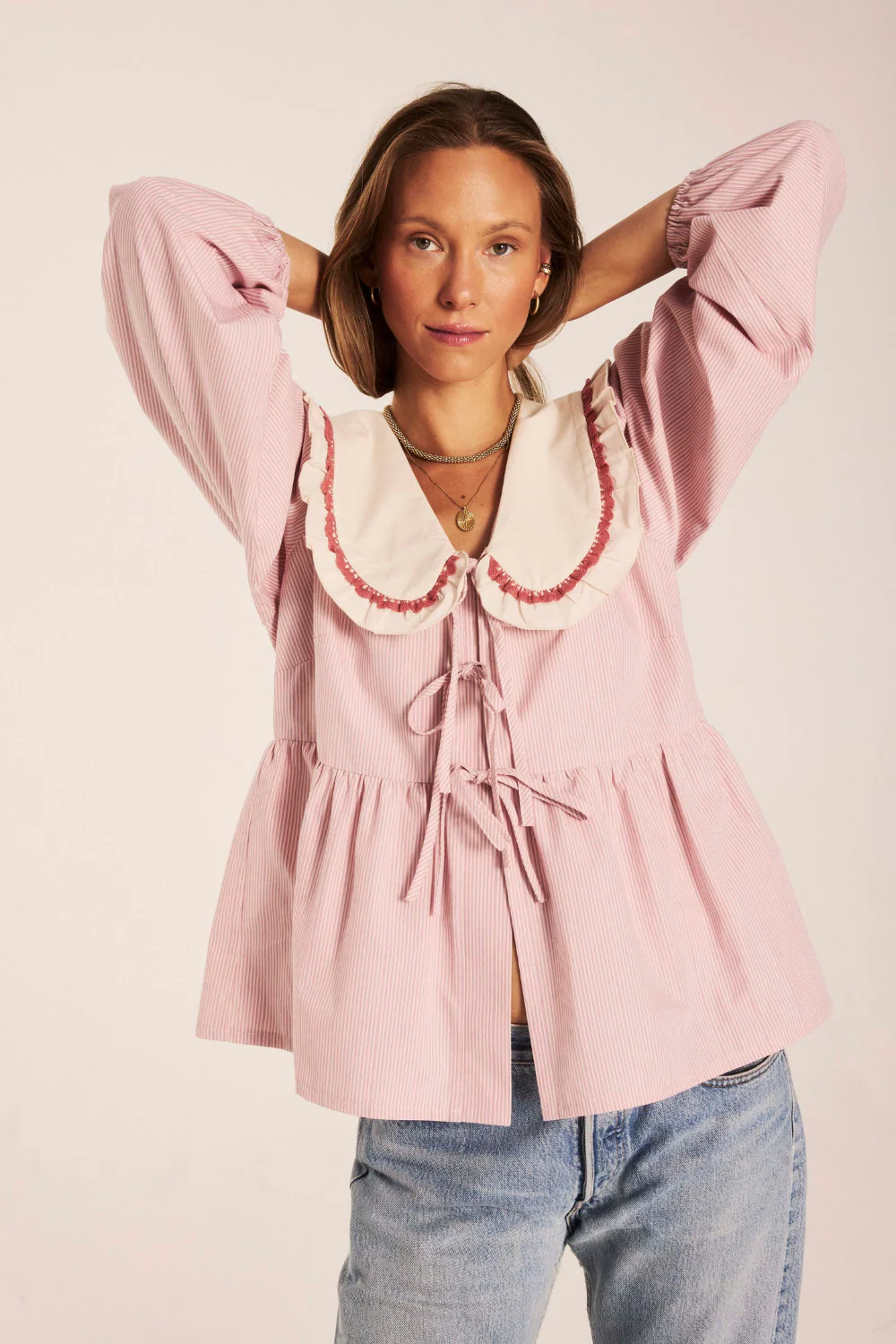 Koszula Cara Mia Pastel Pink Stripes - Image 10