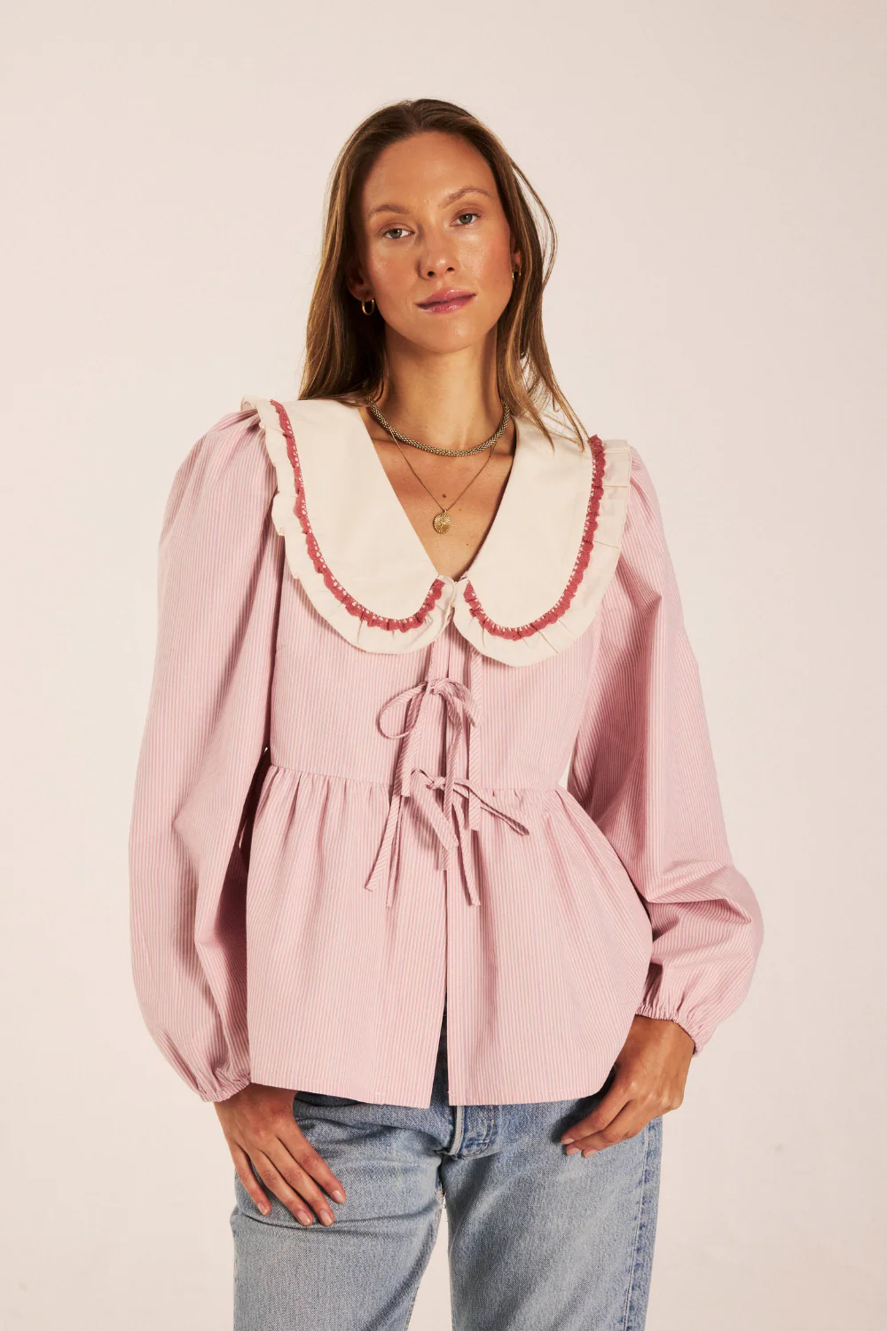 Koszula Cara Mia Pastel Pink Stripes - Image 11