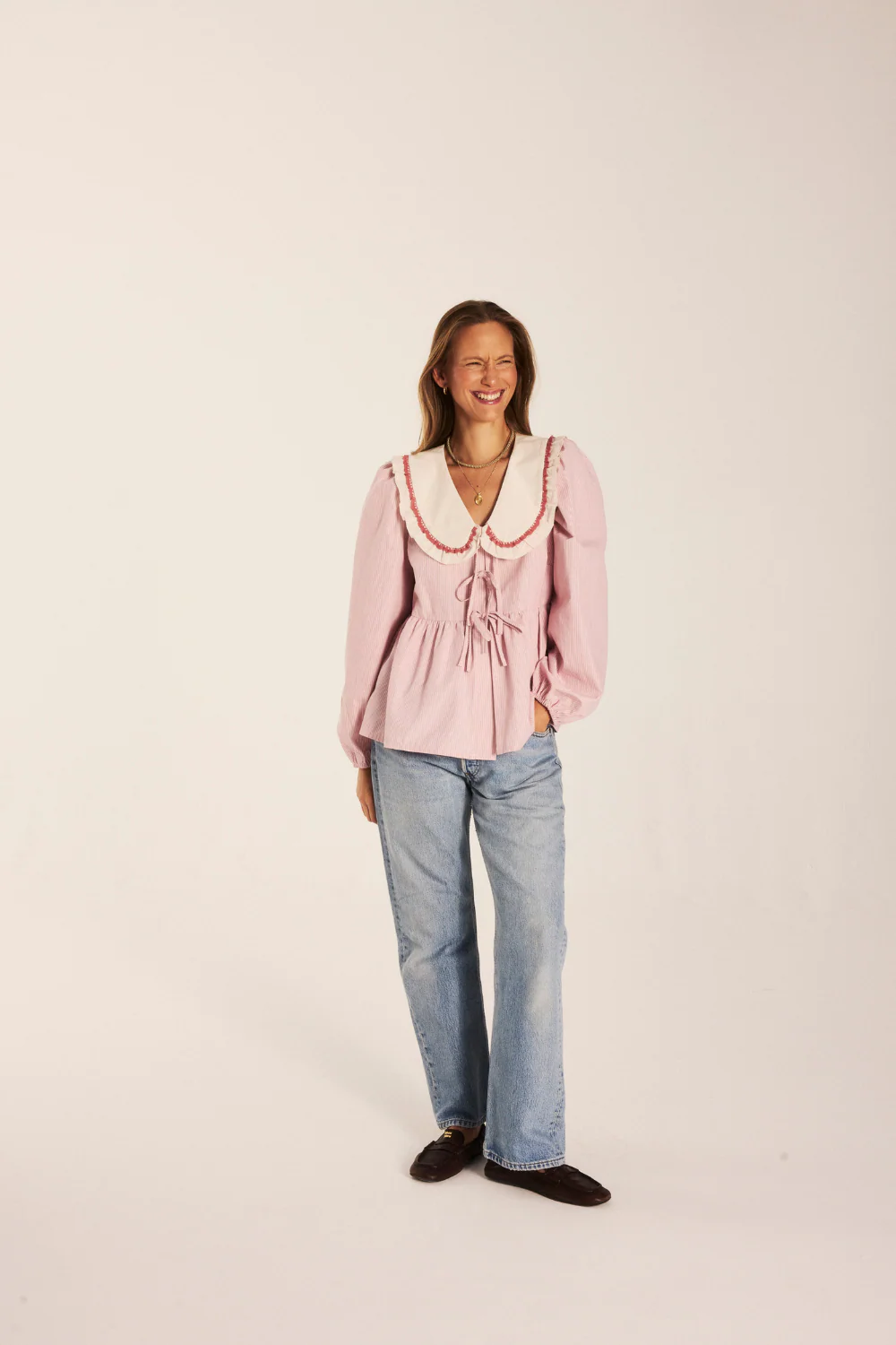 Koszula Cara Mia Pastel Pink Stripes - Image 12