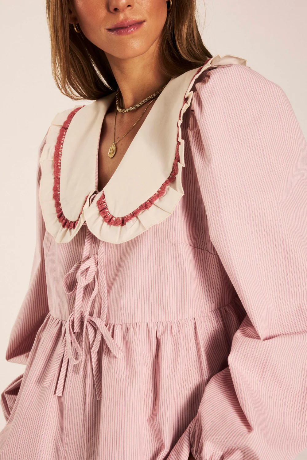 Koszula Cara Mia Pastel Pink Stripes - Image 9