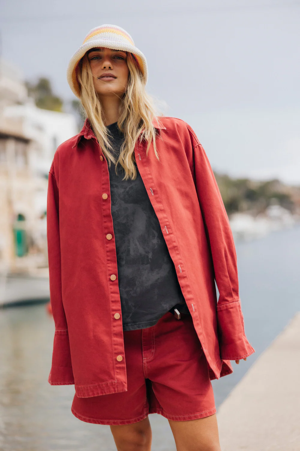 Kurtka Koszulowa Jeansowa Nori Raspberry Red