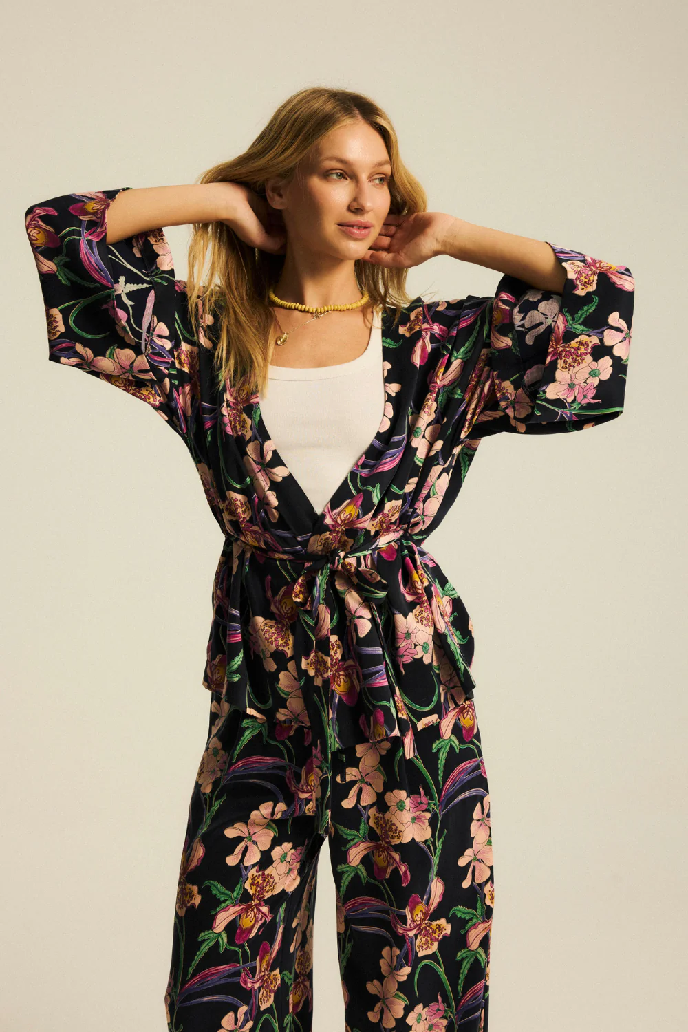 Koszula Kimonowa Bruna Dark Navy Bloom Print - Image 8