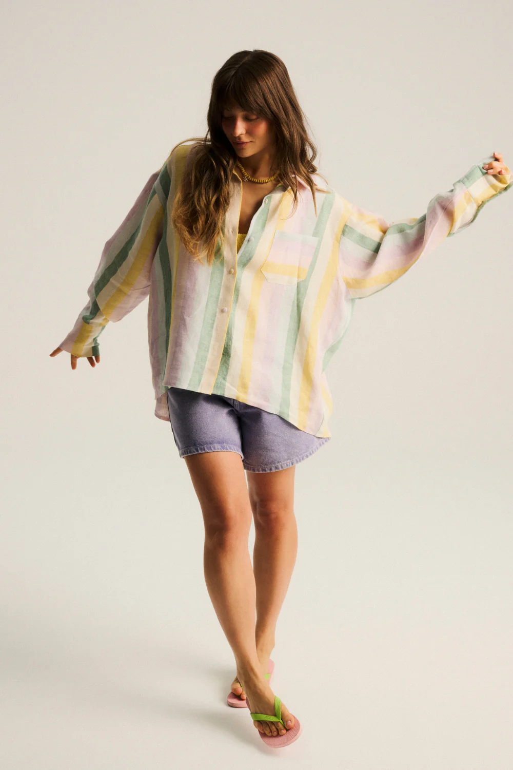 Koszula Leoni Linen Pastel Stripes - Image 11