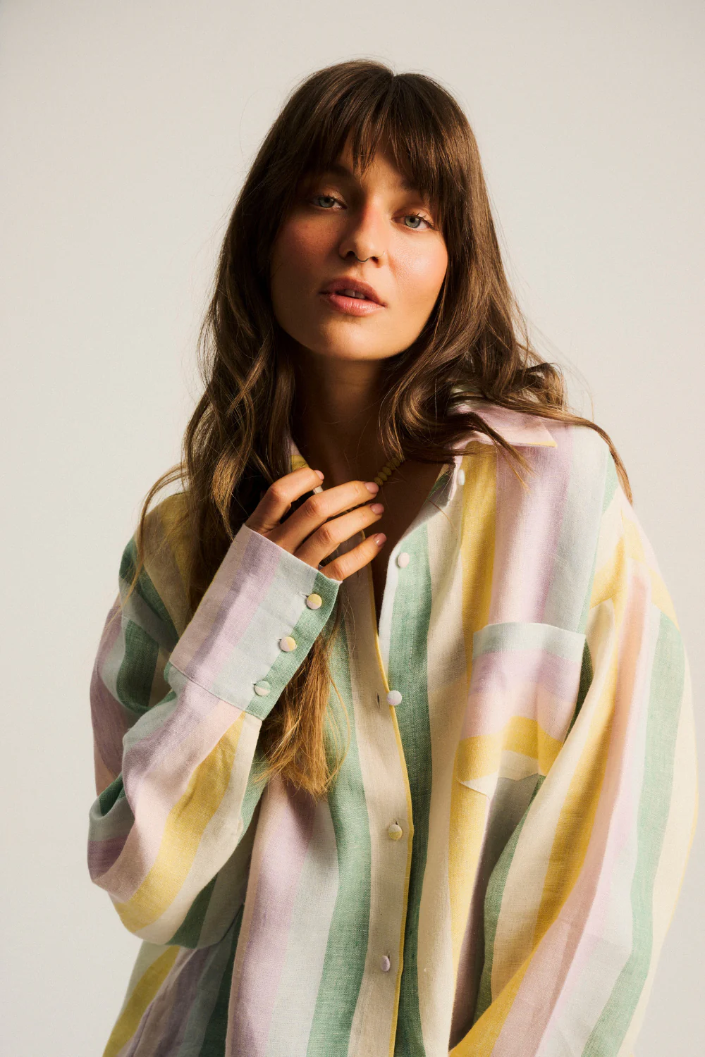 Koszula Leoni Linen Pastel Stripes - Image 4
