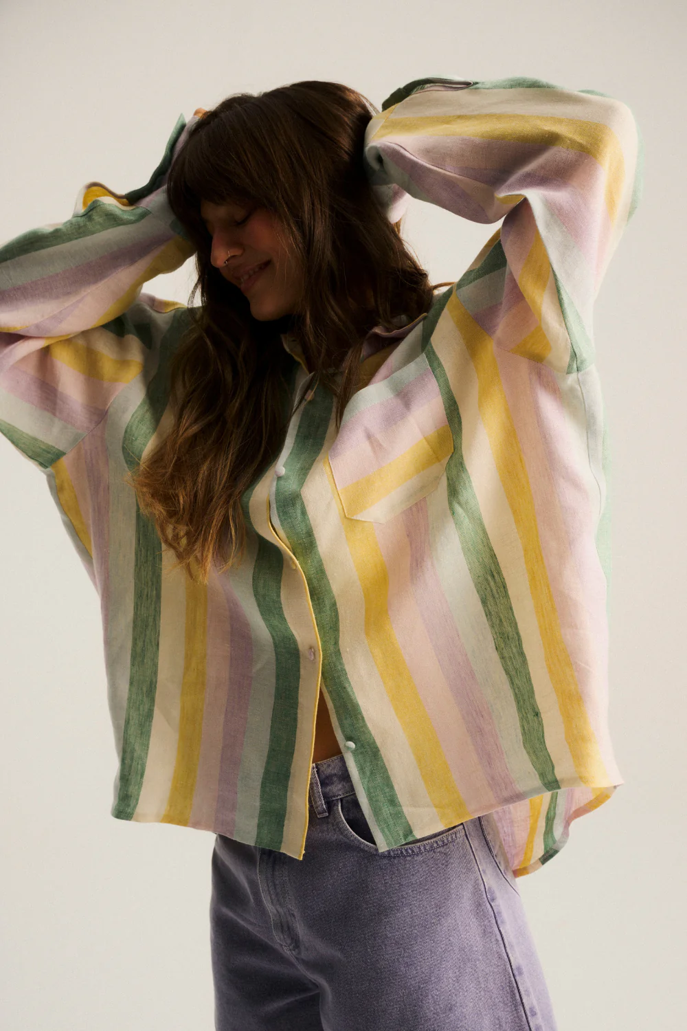 Koszula Leoni Linen Pastel Stripes - Image 6