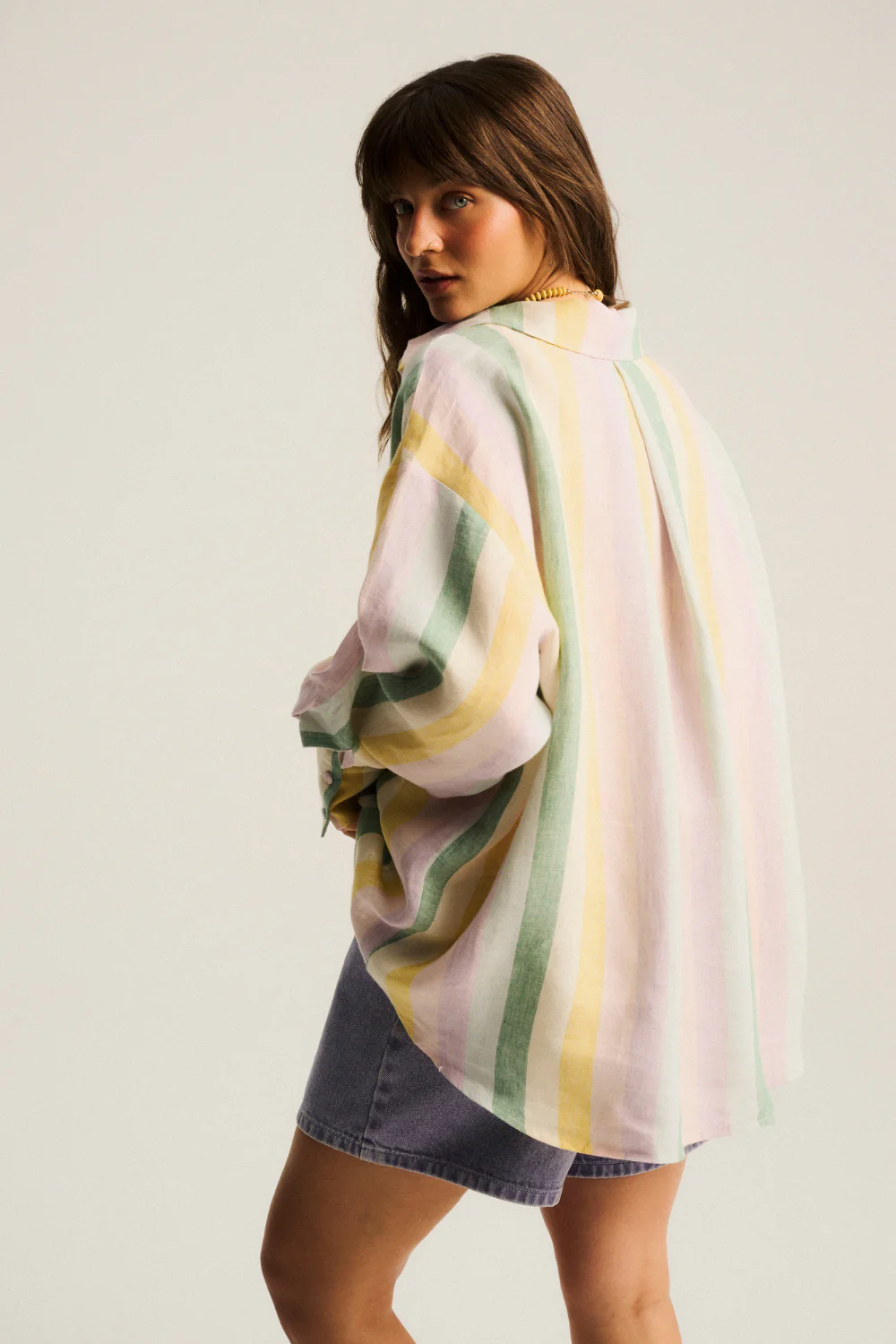 Koszula Leoni Linen Pastel Stripes - Image 7