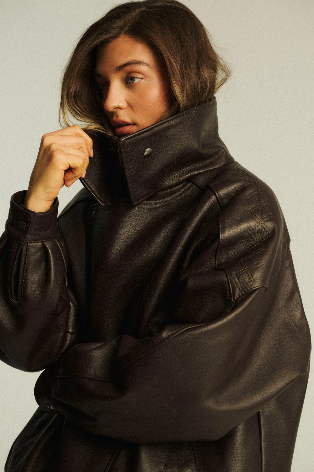 Kurtka Skórzana La Paz Dark Brown - Image 21
