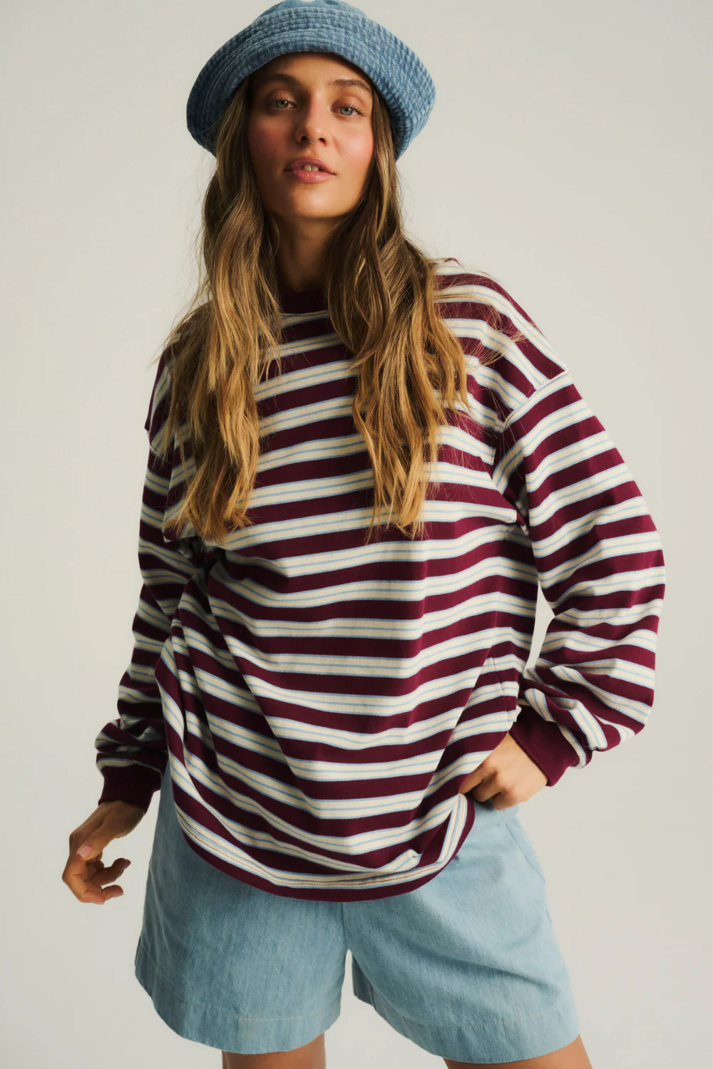 Longsleeve Astor Heavy Blue/Blackberry