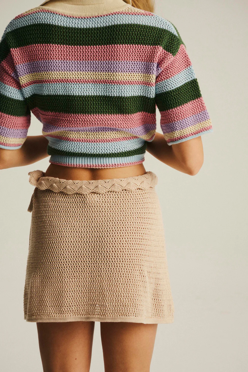 Spódniczka Dzianinowa Mara Crochet Beige - Image 7