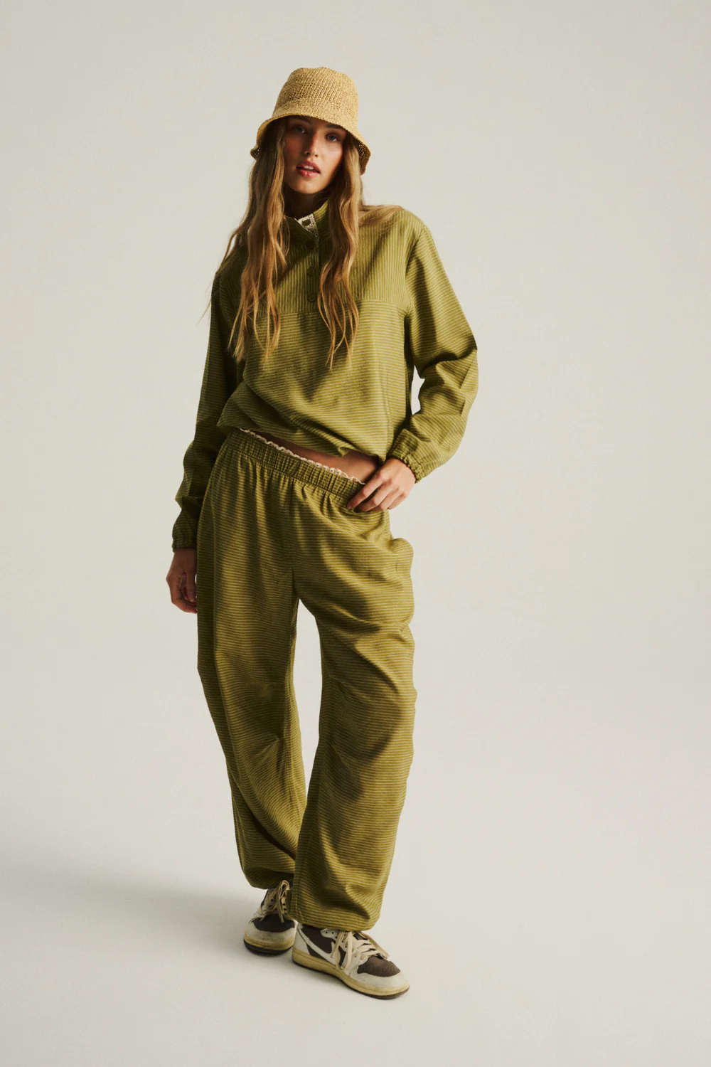 Spodnie Alma Lace Olive Stripes - Image 5