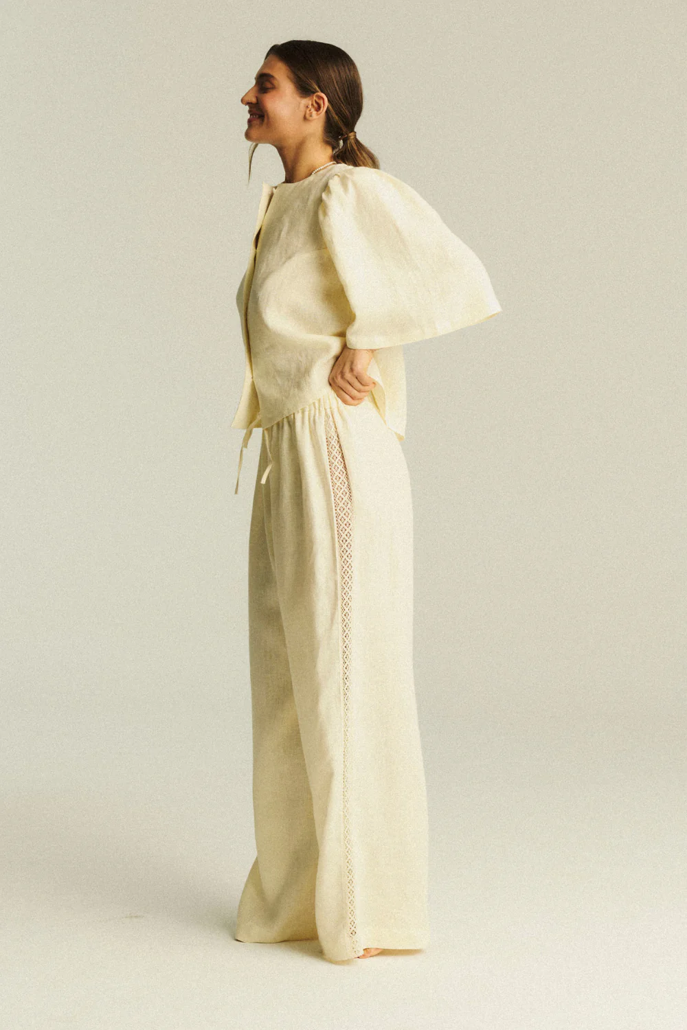 Spodnie Melody Linen Vanilla - Image 6