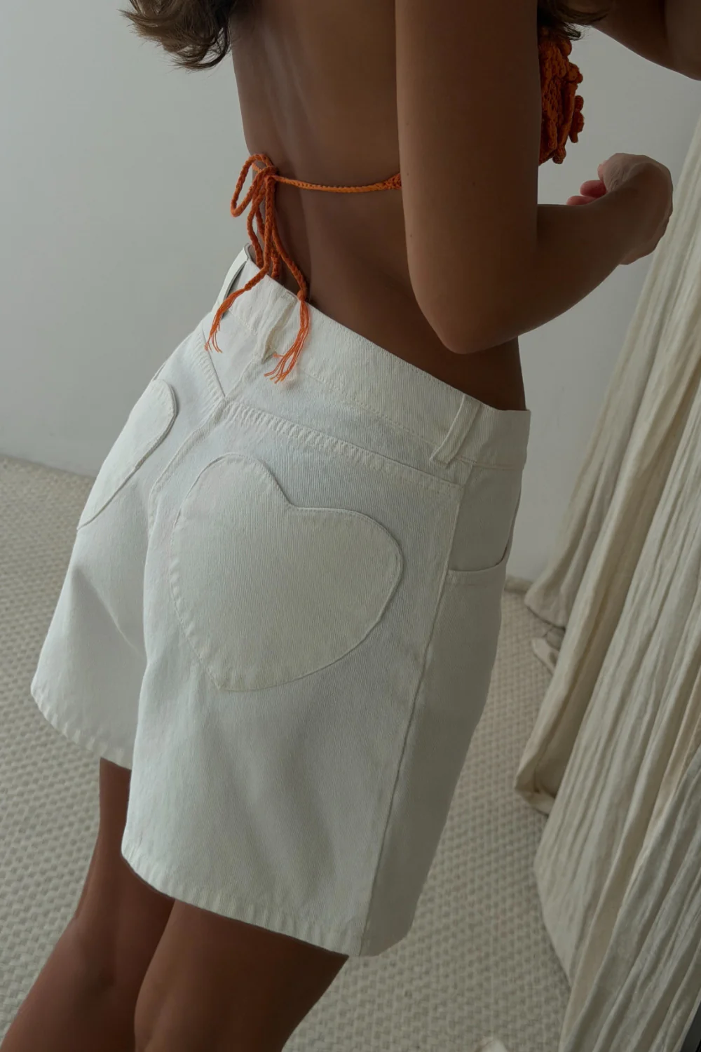 Szorty Jeansowe Cute Hearts Off-White - Image 10