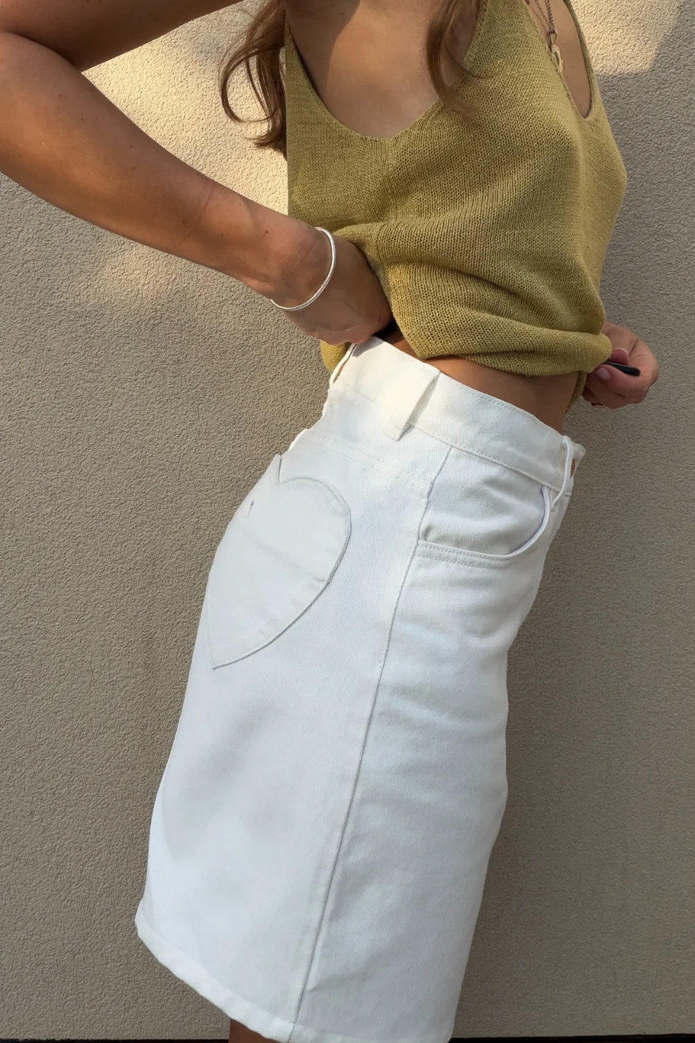 Szorty Jeansowe Cute Hearts Off-White - Image 7