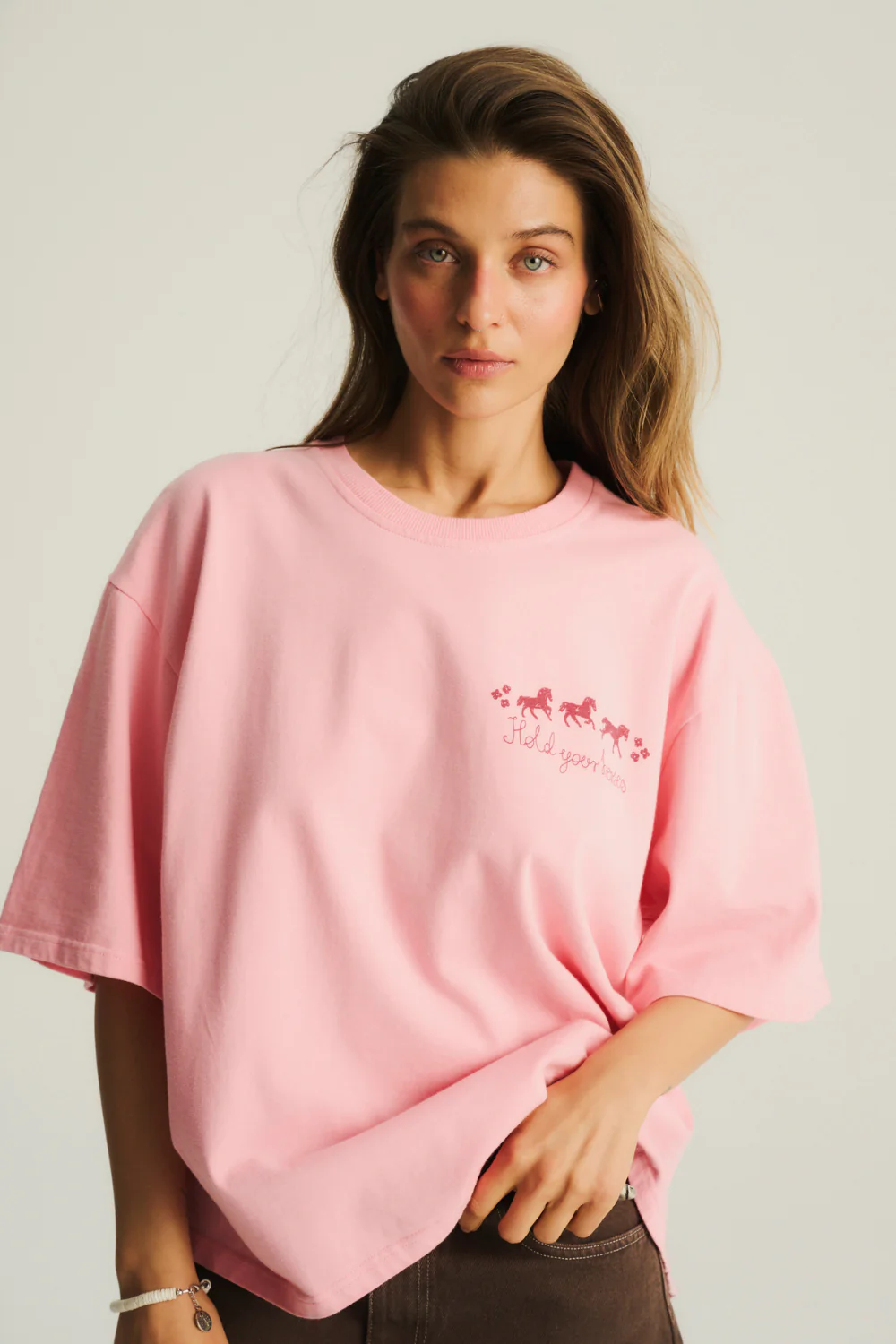 T-shirt Piper Medium Softened Candy Pink Horses - Image 4