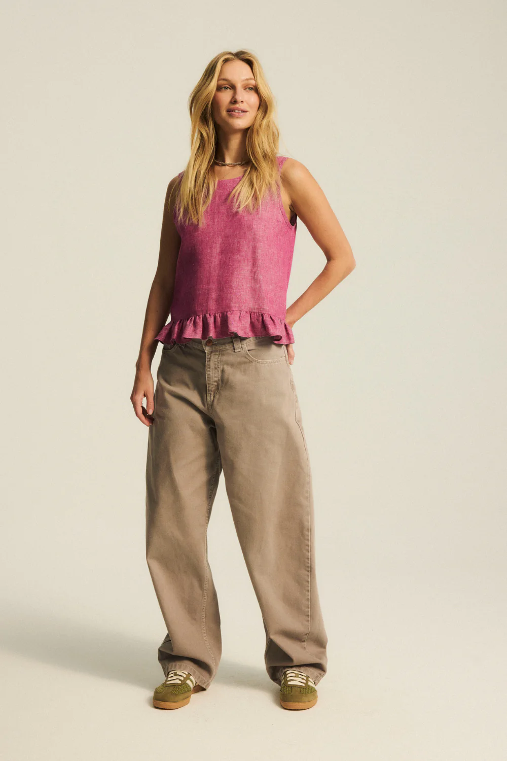 Top Ariadne Linen Washed Magenta - Image 11