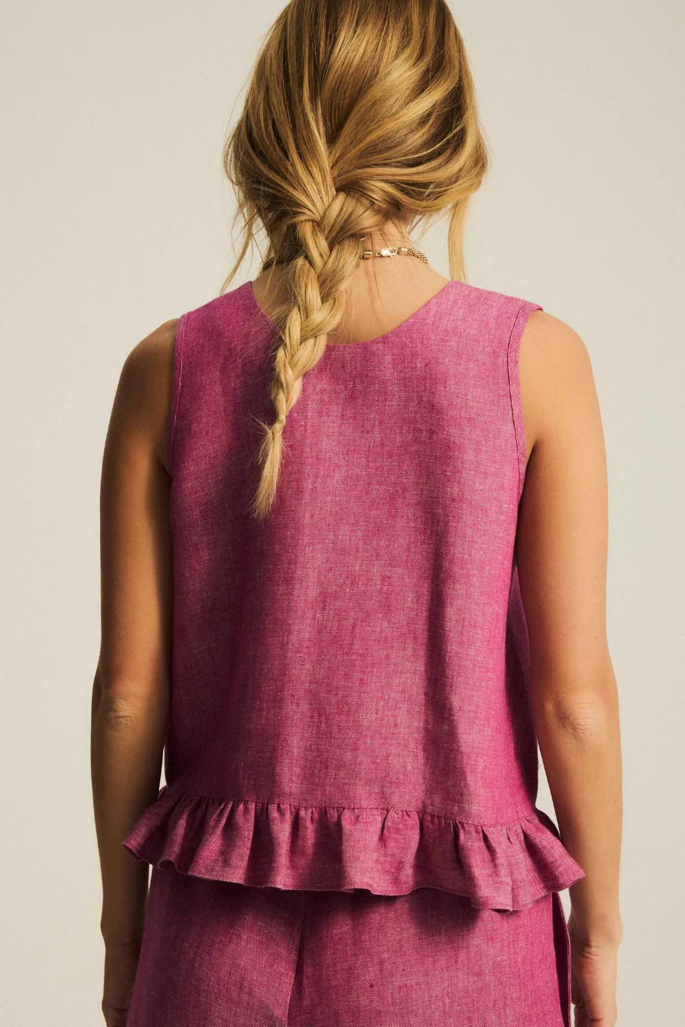 Top Ariadne Linen Washed Magenta - Image 12