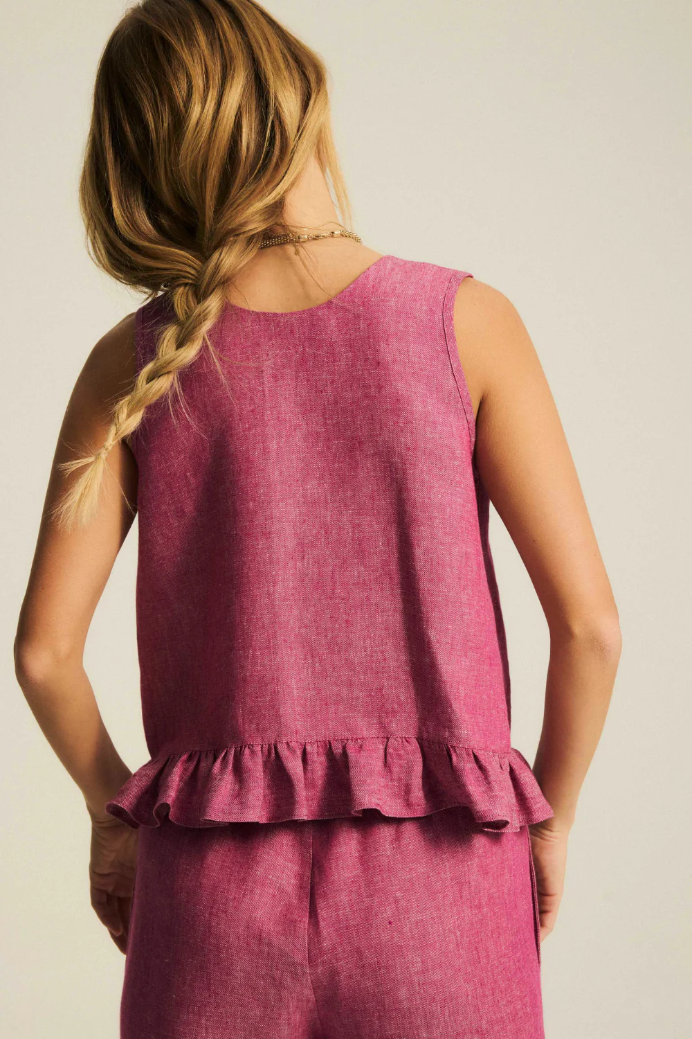 Top Ariadne Linen Washed Magenta - Image 14