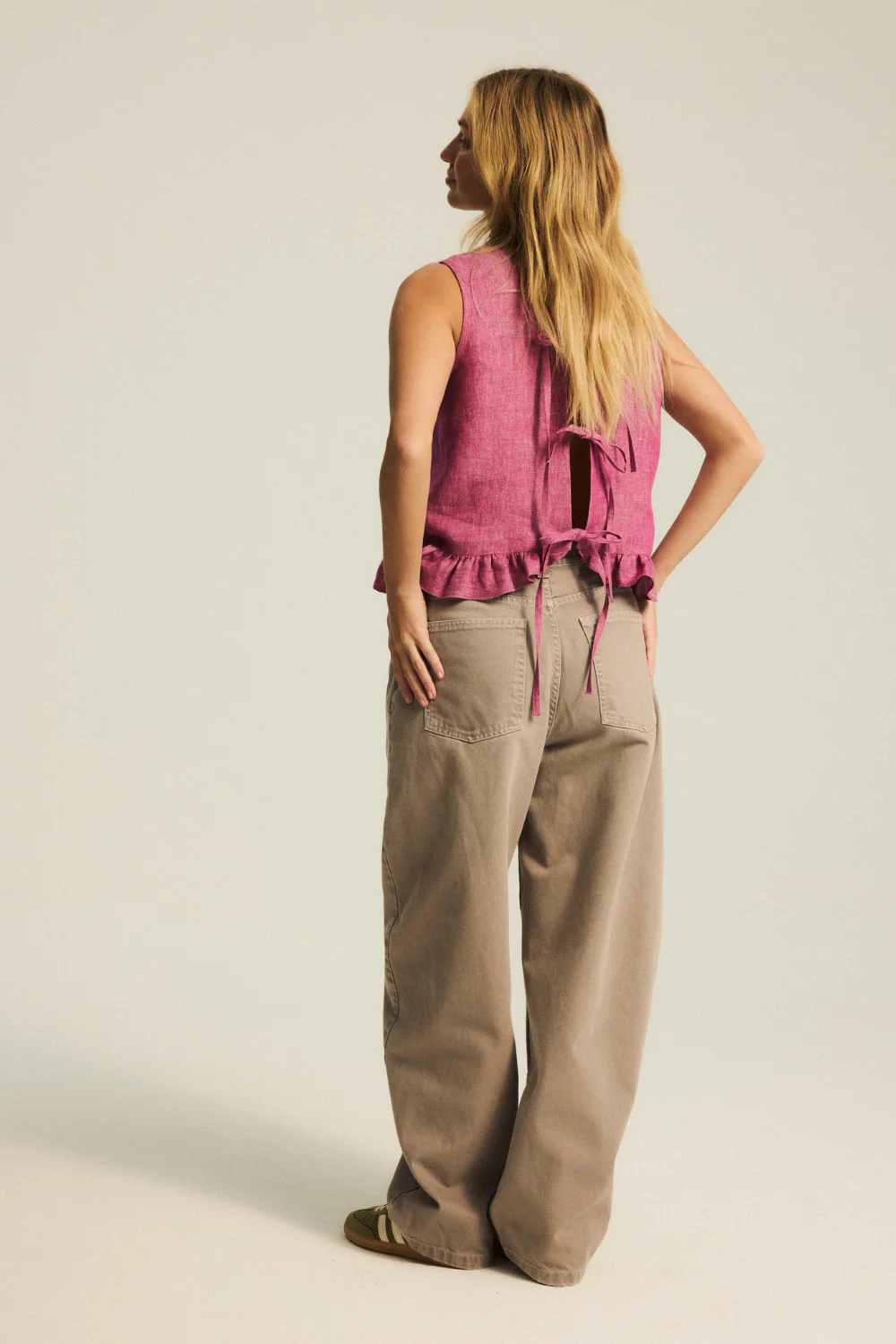 Top Ariadne Linen Washed Magenta - Image 4